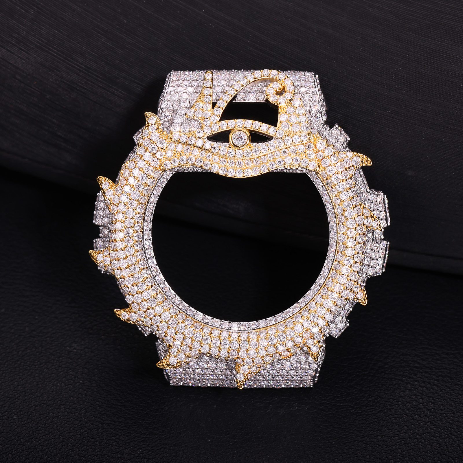 CMW0043 Spiked Wave Moissanite Bezel